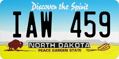 ND license plate IAW459
