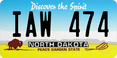 ND license plate IAW474