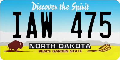 ND license plate IAW475