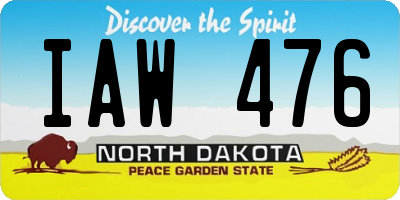 ND license plate IAW476