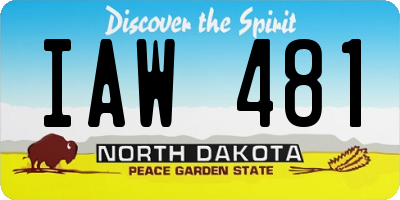 ND license plate IAW481