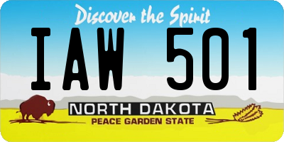 ND license plate IAW501