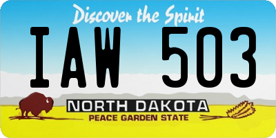 ND license plate IAW503
