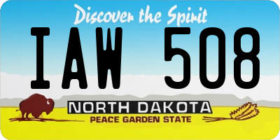 ND license plate IAW508
