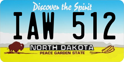 ND license plate IAW512