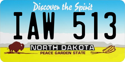 ND license plate IAW513