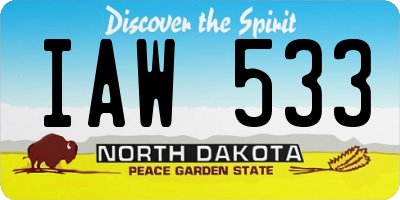 ND license plate IAW533
