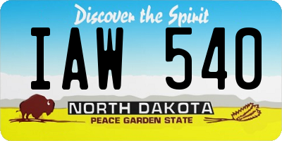 ND license plate IAW540