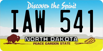 ND license plate IAW541