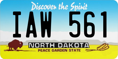 ND license plate IAW561