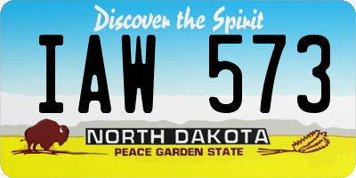 ND license plate IAW573