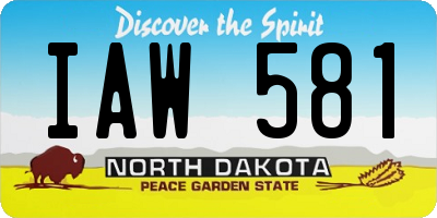 ND license plate IAW581