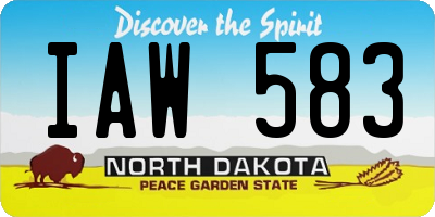 ND license plate IAW583