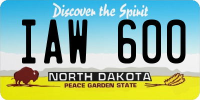 ND license plate IAW600