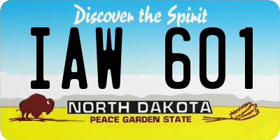 ND license plate IAW601