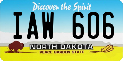 ND license plate IAW606