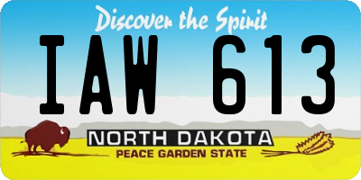 ND license plate IAW613
