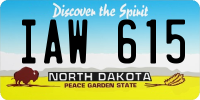 ND license plate IAW615