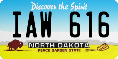 ND license plate IAW616