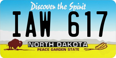 ND license plate IAW617