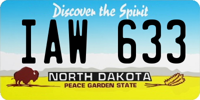 ND license plate IAW633