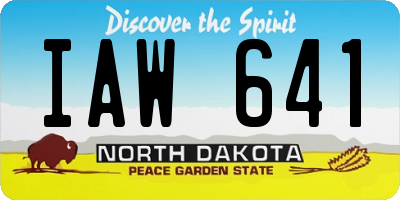 ND license plate IAW641