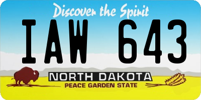 ND license plate IAW643