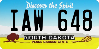ND license plate IAW648