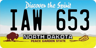 ND license plate IAW653
