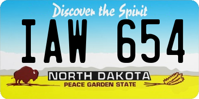 ND license plate IAW654