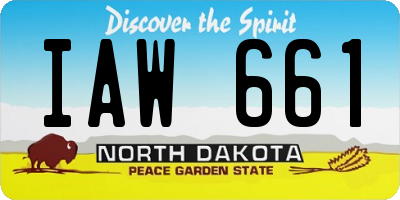 ND license plate IAW661