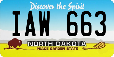 ND license plate IAW663