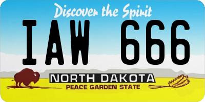 ND license plate IAW666