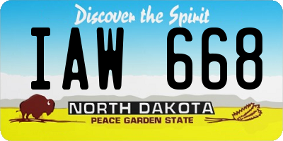 ND license plate IAW668