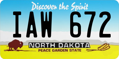 ND license plate IAW672