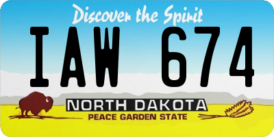 ND license plate IAW674