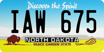 ND license plate IAW675