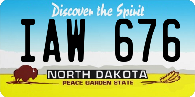 ND license plate IAW676