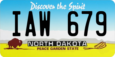 ND license plate IAW679