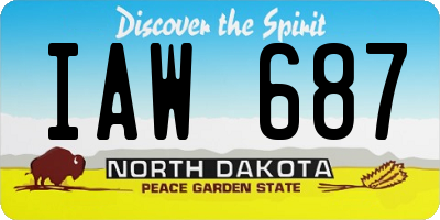 ND license plate IAW687