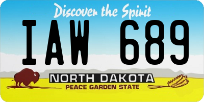 ND license plate IAW689