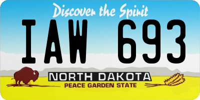 ND license plate IAW693