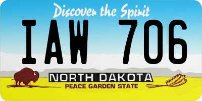ND license plate IAW706