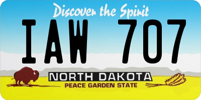 ND license plate IAW707