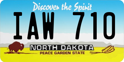 ND license plate IAW710