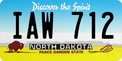 ND license plate IAW712