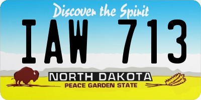 ND license plate IAW713
