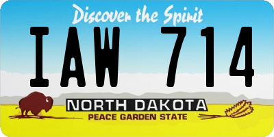 ND license plate IAW714