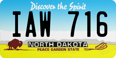 ND license plate IAW716