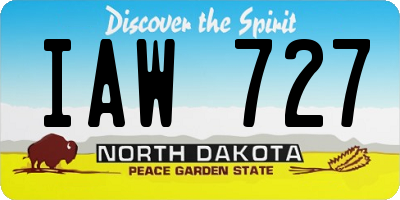 ND license plate IAW727